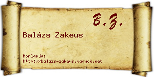 Balázs Zakeus névjegykártya