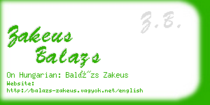 zakeus balazs business card